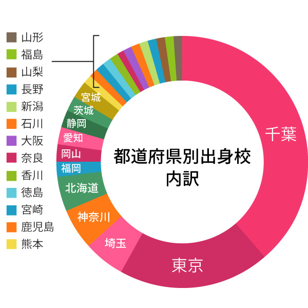 グラフ: 都道府県別出身校 内訳